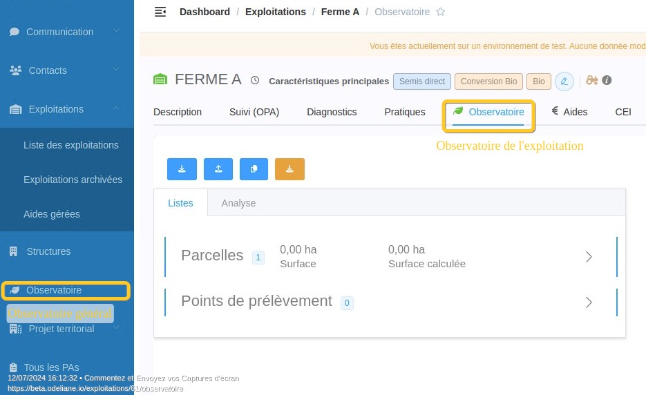 accès à l'observatoire