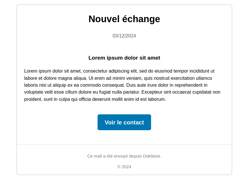 Contenu de la notification