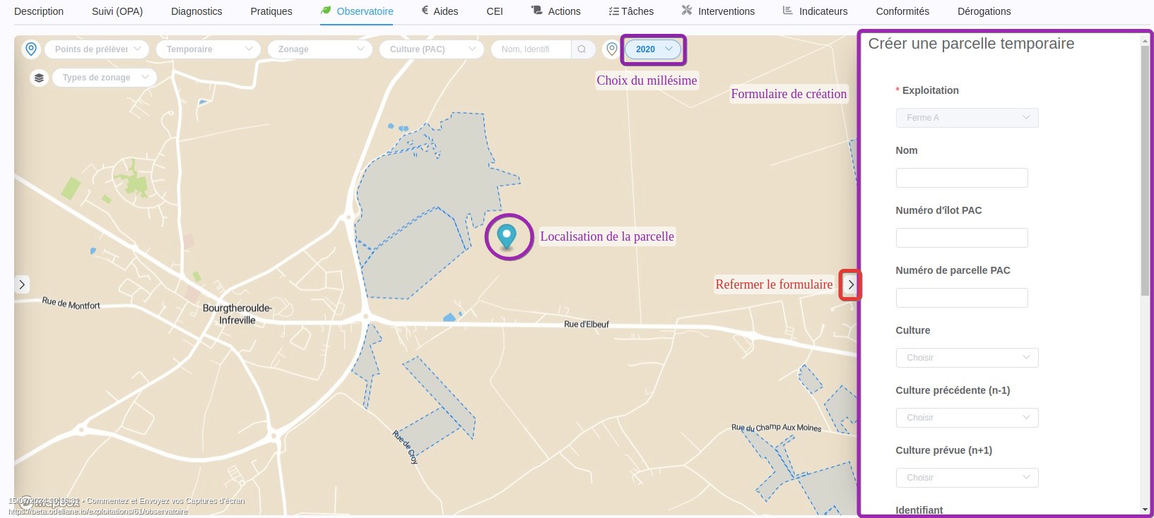 accès à l'observatoire