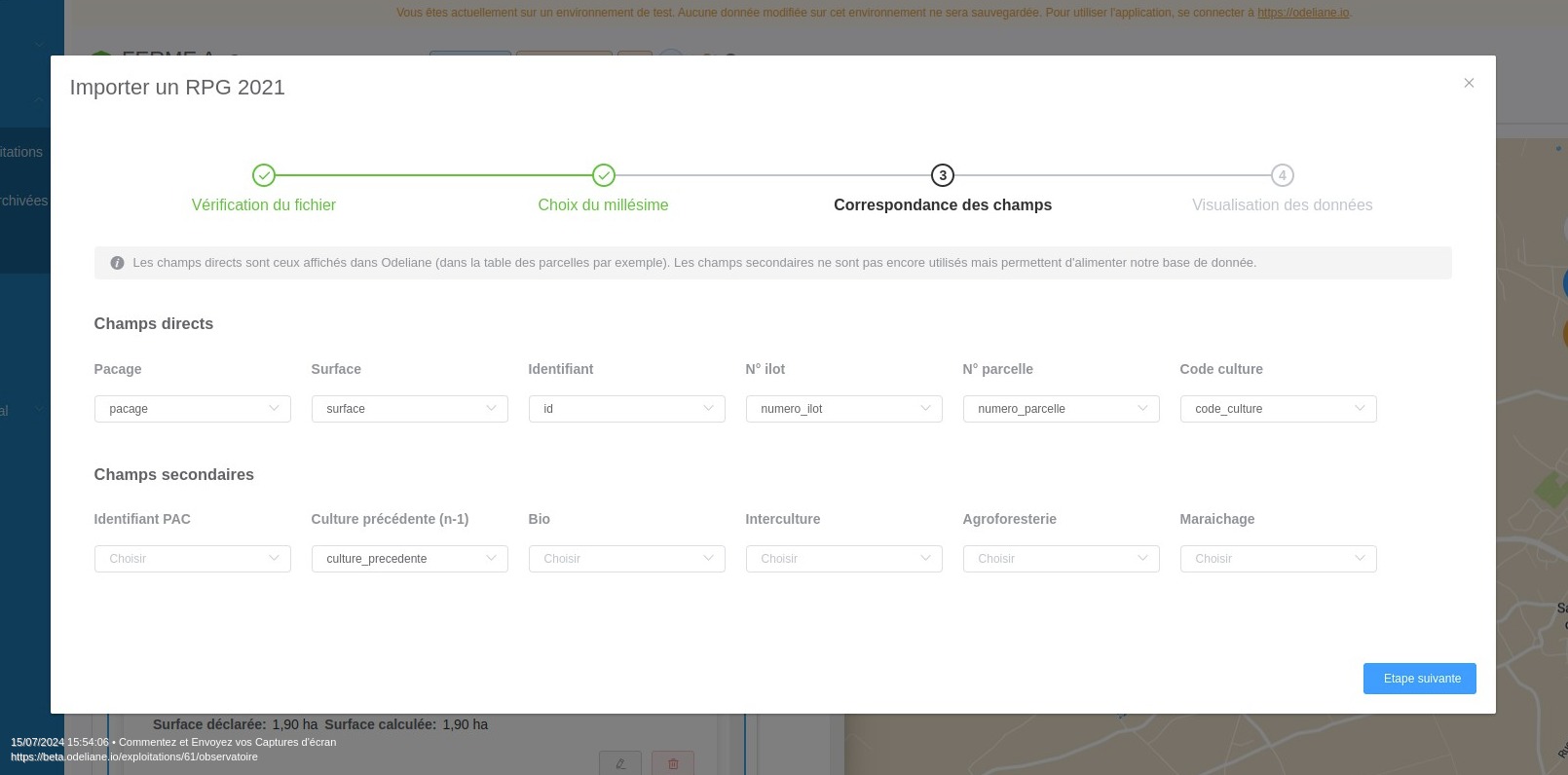 import correspondance
