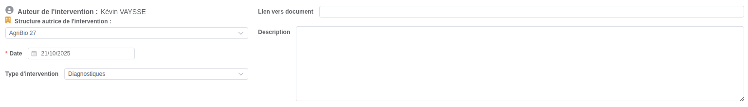 formulaire intervention description