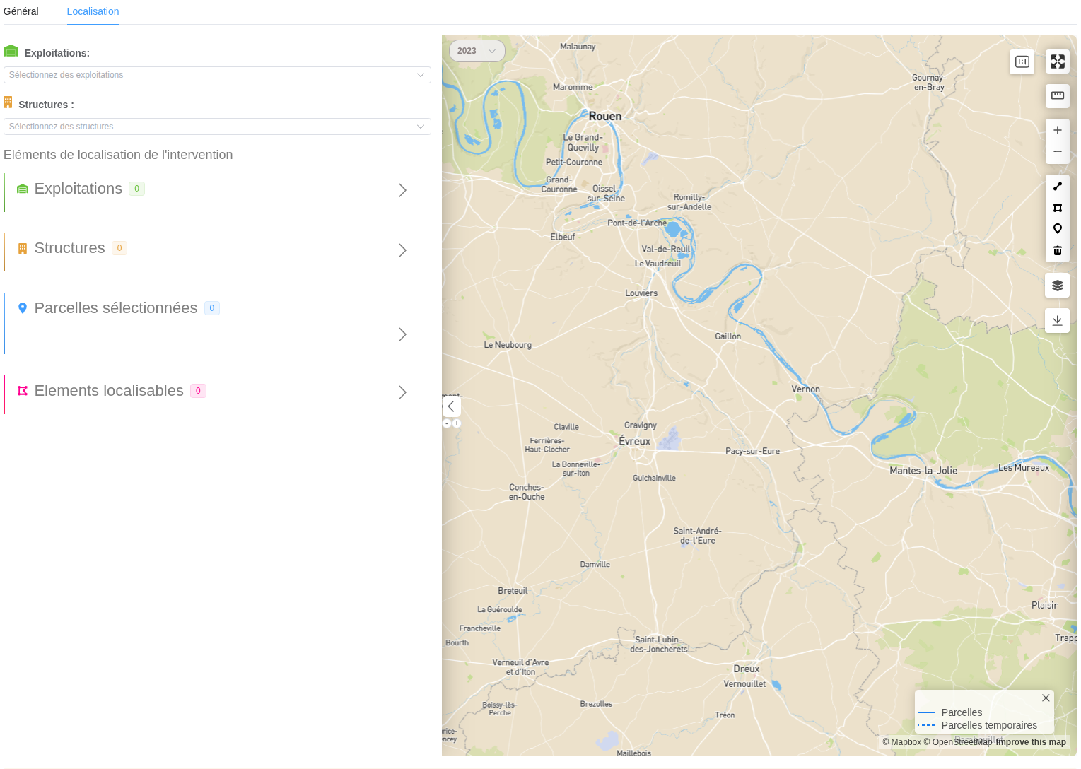 formulaire intervention localisation
