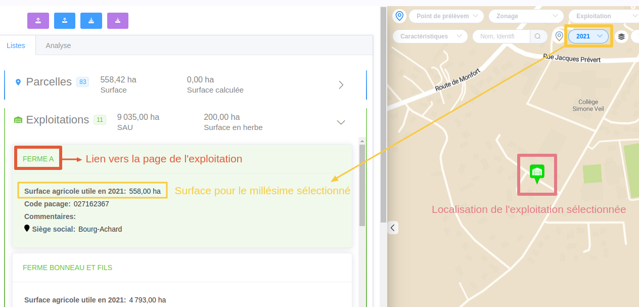 observatoire détail liste exploitations