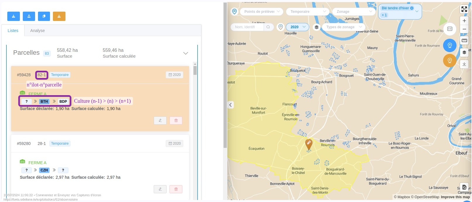 parcelles à dupliquer