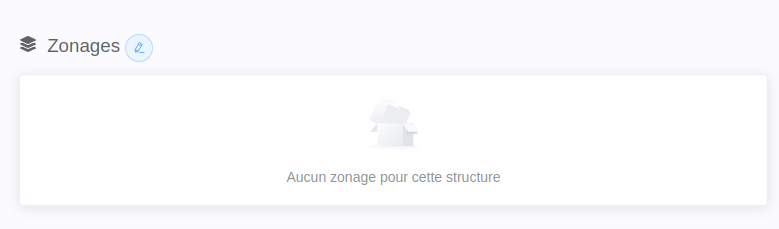 Formulaire de modification des zonages d'une structure